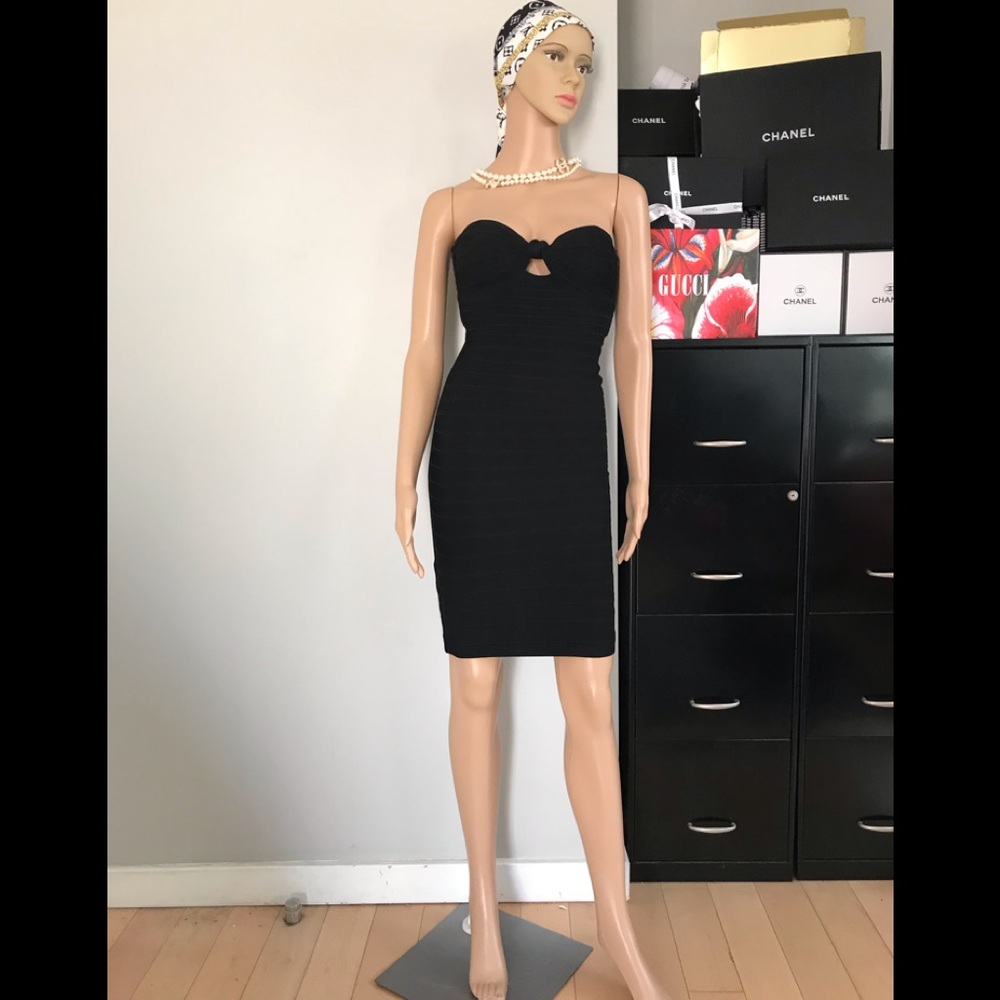 Herve Leger S dress black new strapless stretchy